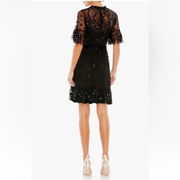 Mac Duggal Black Sequin Long Sleeve Dress - Picture 4 of 5